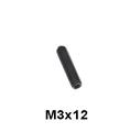 M3x12-SET-SCREW Гужон (штифт) с резьбой M3x12, с плоским концом, под шестигранник 2мм, (1шт.)
